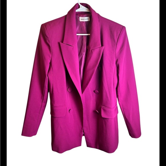 Sandro Ferrone Jackets & Blazers - Sandro Ferrone Pink Fuchsia Barbie Double Breasted Blazer Size 44 (8)